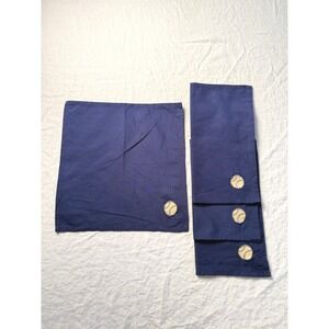 Pottery Barn Kids Napkins OS Navy Blue Baseball Organic Cotton Fabkins Set of 4
